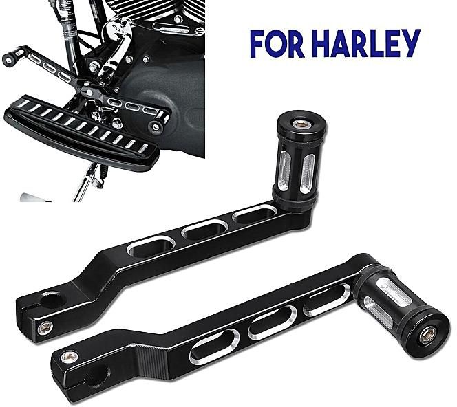 Chrome Edge Cut Heel Toe Shift Lever W/ Shifter Pegs For Harley Touring Softail