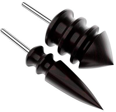 Leather Burnisher Bits 2-pack for Rotary Tools – Pointed Tip and Multi Grooved Burnishing Tips Made of Solid Tropical Sandalwood Create Smooth, Clean Edges on Leather Craft Projects
