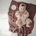 Mushie Knitted Baby Blanket Ribbed Dark Gray Melange