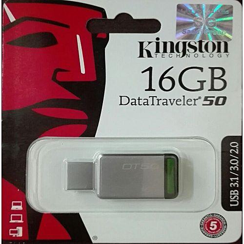 Kingston فلاشة DataTraveler 50 يو اس بي 3 - سعة 16 جيجا بايت