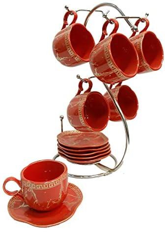 Coffee Set 6 Cups 6 Stand Plate