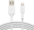 Belkin boost charge Braided Lightning to USB-A Cable, White- 2M