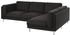 NOCKEBYTwo-seat sofa w chaise longue right, Tenö dark grey, chrome-plated