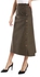Kady Ribbed Pattern Elastic Waist A-Line Skirt - Olive