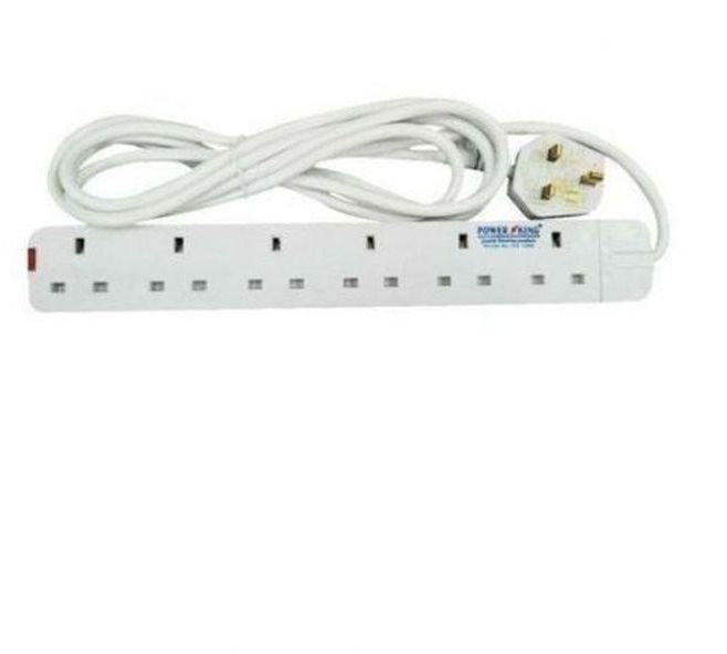 Power King 6 Way Power Extension CABLES>White