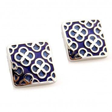 Oko Stainless Steel Floral Patten Square Shape Cufflinks