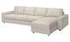 VIMLE غطاء كنبة 4 مقاعد مع أريكة طويلة, مع مساند ذراع واسعة/Hallarp بيج - IKEA