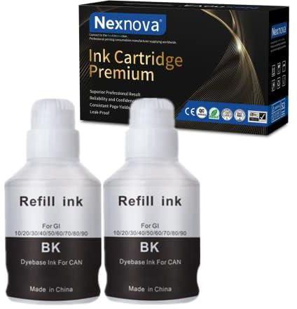 NexNova® ink set GI-40 for CANON PGBK 2-Pack Pigment Black GI 40 for PIXMA G6040 G5040 GM2040 G7040 GM4040
