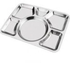 Stainless Steel Rectangular Divided Dinner Tray- 6 Sections