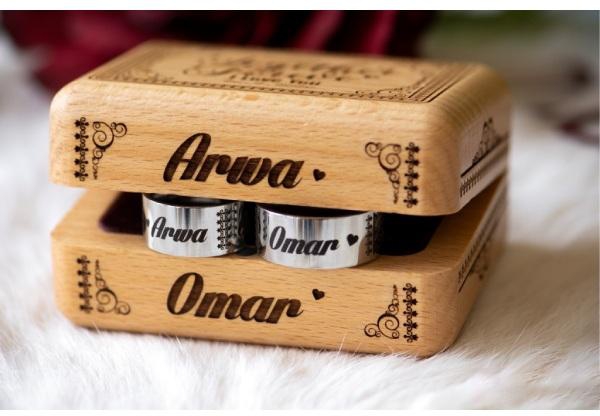 Personalised Ring set Name –  Wedding or engagement