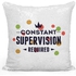 Constant Supervision Themed Sequin Decorative Throw Pillow White/Silver/Black 40x40cm