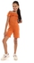 Kady Slip On Elastic Waist Heather Orange Jumpsuit