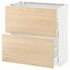 METOD / MAXIMERA Base cabinet with 2 drawers, white/Bodbyn grey, 80x37 cm - IKEA