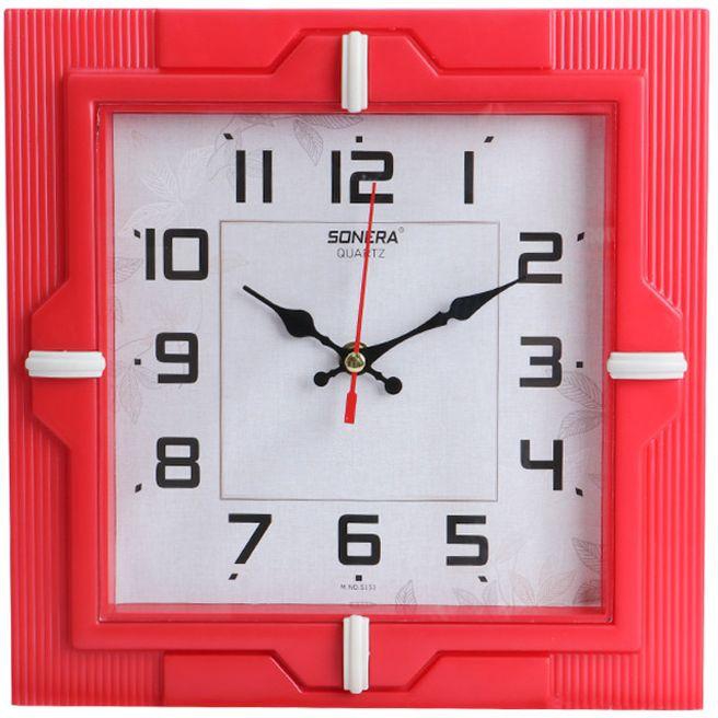Sonera Analog Wall Clock -Red & White