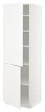 METOD خزانة عالية مع أرفف/بابين, أبيض/Veddinge أبيض, ‎60x60x200 سم‏ - IKEA