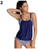 Fashion Striped Print Slim Bikini Summer Beach Swimsuit Swimwear Sky Blue