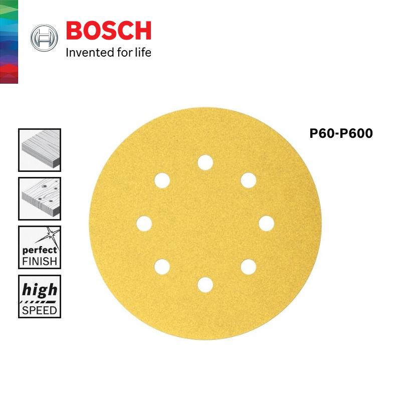 BOSCH 8 Holes Velcro Sanding Disc 125mm (60-600p)
