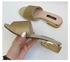 Uniquely Designed Low Heeled Slippers For Women-Gold