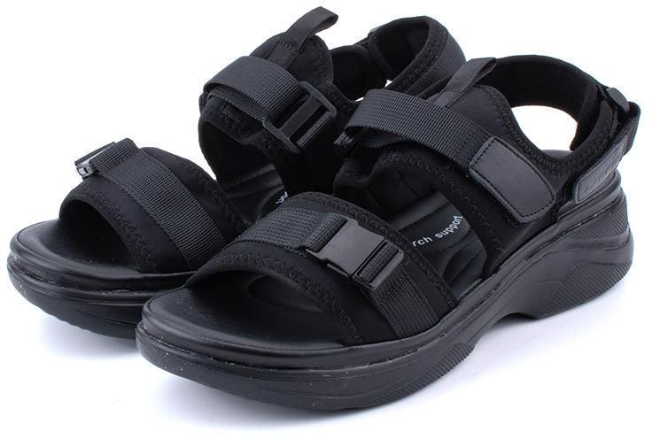 LARRIE Ladies Adjustable Comfort Buckle Sandals - 5 Sizes (Black)