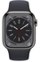Apple Watch Series 8 GPS + Cellular, 41 mm, Graphite Stainless Steel Case with Midnight Sport Band, Regular