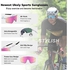 Ukoly Cycling Sunglasses for Men Women with 3 Interchangeable Lenses, Polarized Sports Sunglasses, Baseball Sunglasses