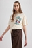 Defacto Coool BT21 Licensed Oversize Fit Printed Short Sleeve T-Shirt