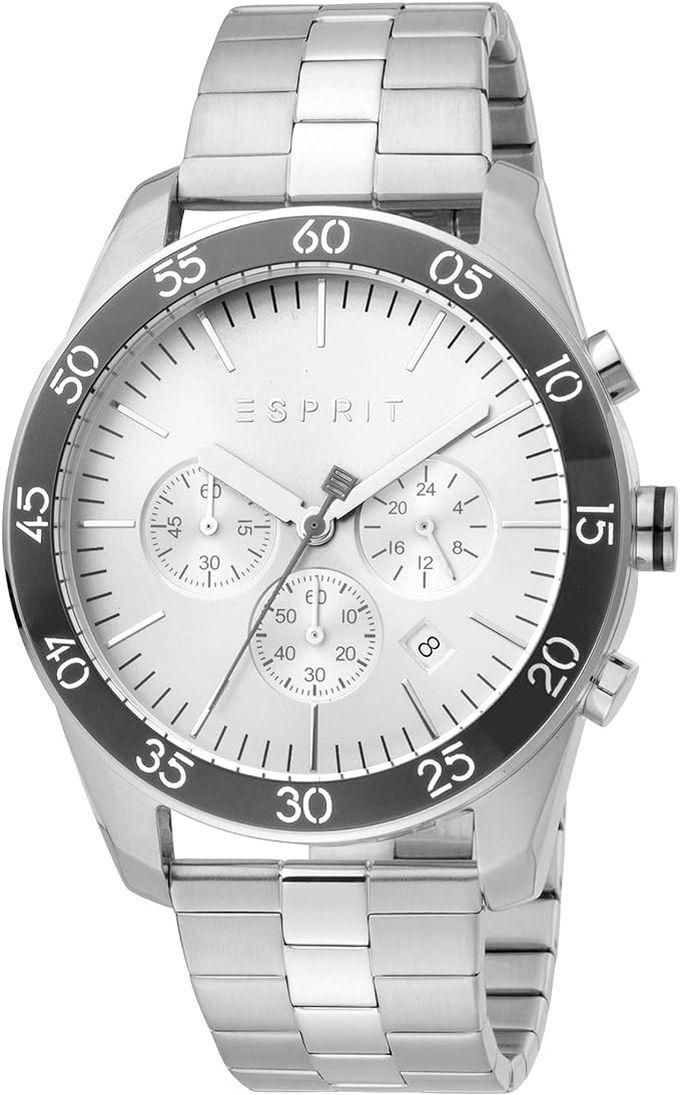 Esprit Watch For Men Quartz Movement Silver Stainless Steel Strap ES1G204M0075