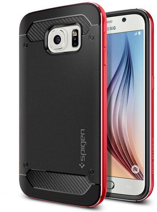 Spigen Samsung Galaxy S6 Neo Hybrid METAL Aluminum Frame Case / Cover [Red]