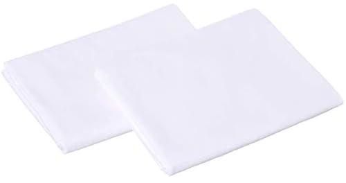 L'antique Plain Cotton Pillow Cover Set of 2 Pieces, 75x50 cm - White