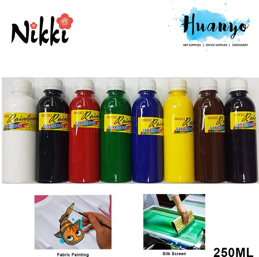 NIKKI Rainbow Non Toxic Fabric Paint Dye (250ML)