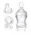 Nuby 67275 Silicone Bottle + No-Spill Silicone Wide Neck Replacement Spouts - Set of 2