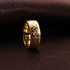 خاتم  نسائي من ستانلس ستيل مزين بخطوط مطلي بالذهب عيار18  (مقاس 8  )  NO.R77