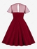 Plus Size Vintage Sheer Mesh Panel 1950s Pin Up Dress - M