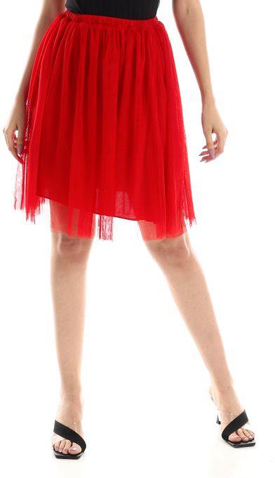 aZeeZ Red Mini Tulle Tutu Skirt - Red