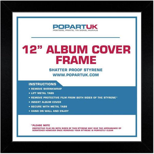 PopartUK Wooden Record Cover Display Frame for 12-inch Vinyl Records (36 x 36cm) - Black