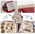 CASEGRACE Jewelry Organizer Box Two Layer Display Storage Holder Case with Mirror Lock PU Leather Jewelry Box for Necklace Earrings Bracelets Rings Watches