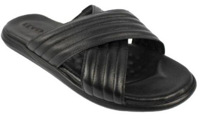 Levent Slipper Genuine Leather For Men-Black