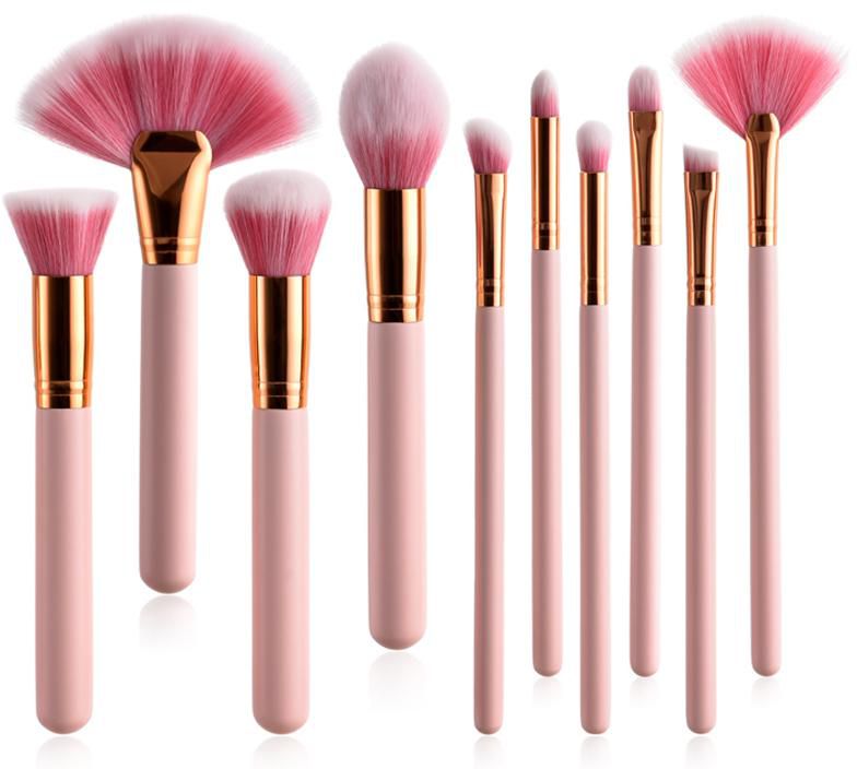 Gdeal 10pcs High Quality Makeup Brush Beauty Tools Set CM-2888 (Pink)