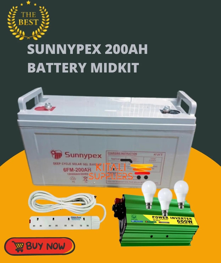 Special offer for  200ah Sunnypex battery 600w powerful inverter 10amps Digital controller 3pc bulbs