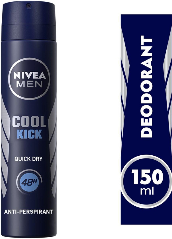 Nivea, Deodorant Spray, Cool Kick, Quick Dry, for Men - 200 Ml