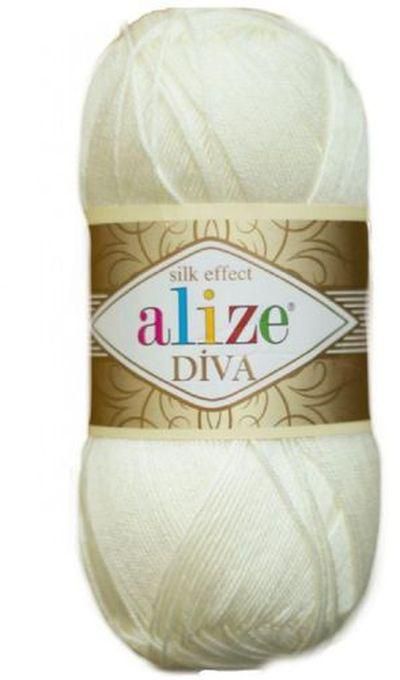 ALIZE Diva Silk Effect Cream Colour No.62 Crochet And Knitting Yarn
