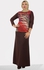 Smoky Egypt Soft Knitted PullOver W/ Plain Sleeves - Brown