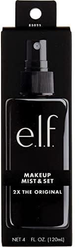 e.l.f. Makeup Mist & Set - Large Lightweight, Long Lasting, All-Day Wear Revitalizes, Refreshes, Hydrates, Soothes Infused with Aloe, Green Tea and Cucumber 4.1 Fl Oz