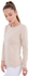 Carina Long Sleeves Cotton Top - Beige
