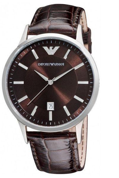 Emporio Armani For Men Brown Dial Leather Band Watch - AR2413