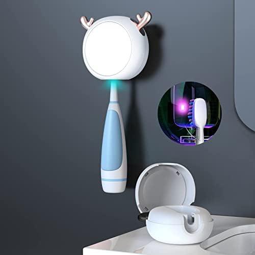 UV Sanitizer, Rechargeable Toothbrush Case, Portable Tooth Brush Sterilizer with Cover, Automatic Circulating Disinfection Toothbrush Holder for Houshold and Traving or Business Trip