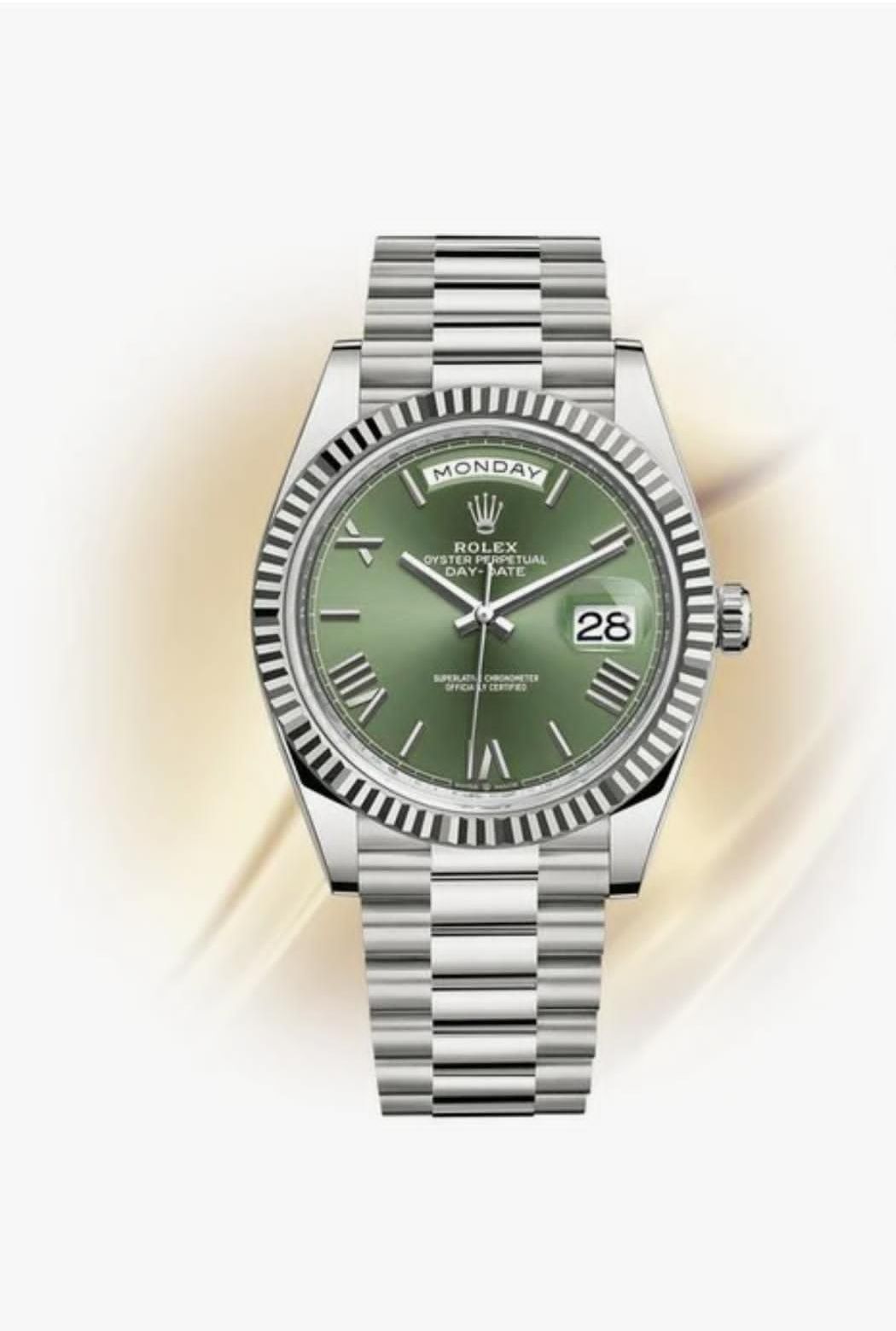 Rolex Day-Date 40
Olive Green Dial Silver President