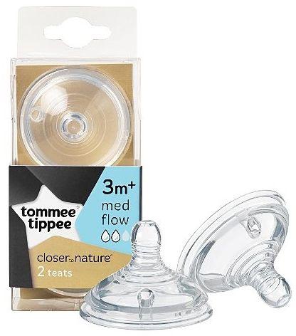 Tommee Tippee TT42212240 Closer to Nature Easi-Vent Medium Flow Teats, 2 Count