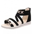 Women Flat Shoes Summer Soft Leather Leisure Sandals - Black