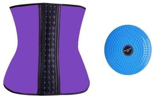 Generic Slimming Corset Purple - Large With Waist Twisting Disc Board Blue